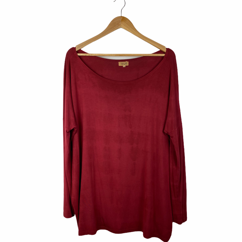 Piko 1988 Deep Red Tie-Dye Long Sleeve Blouse L